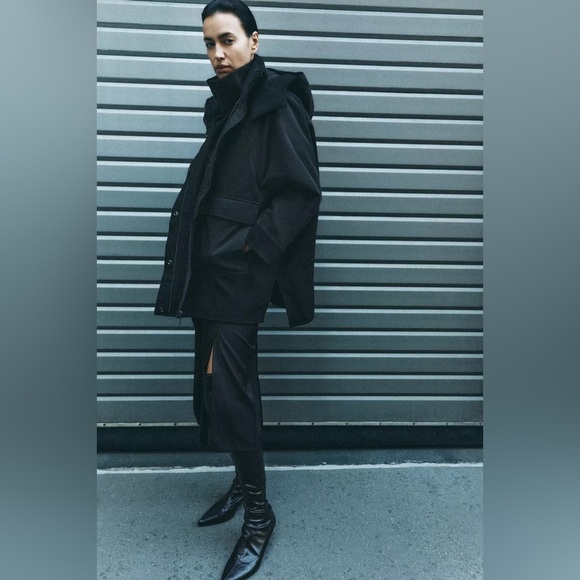 Zara Jackets & Blazers - Zara ZW Collection Wool Blend Parka Size M-L